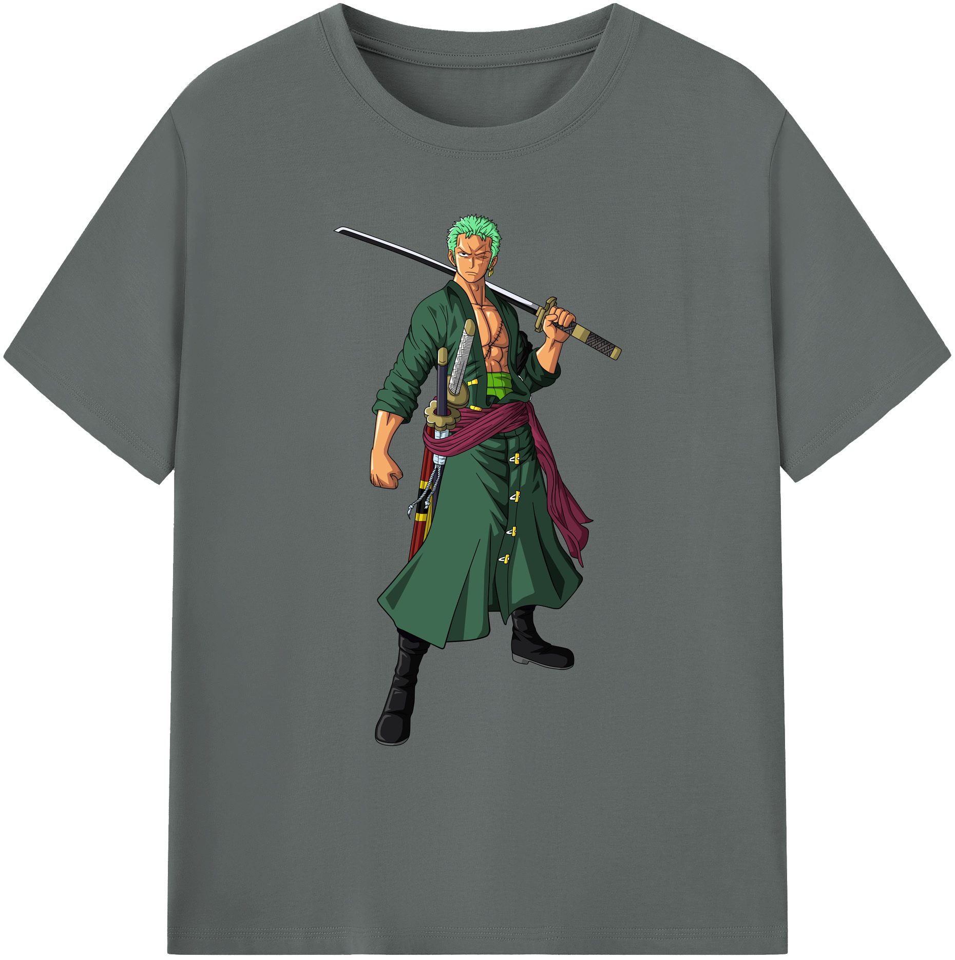 ワンピース ロロノア・ゾロ ONE PIECE Roronoa Zoro 綿100％ メンズ半袖Tシャツ｜肌触りやわらか＆通気性